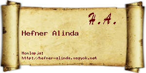 Hefner Alinda névjegykártya